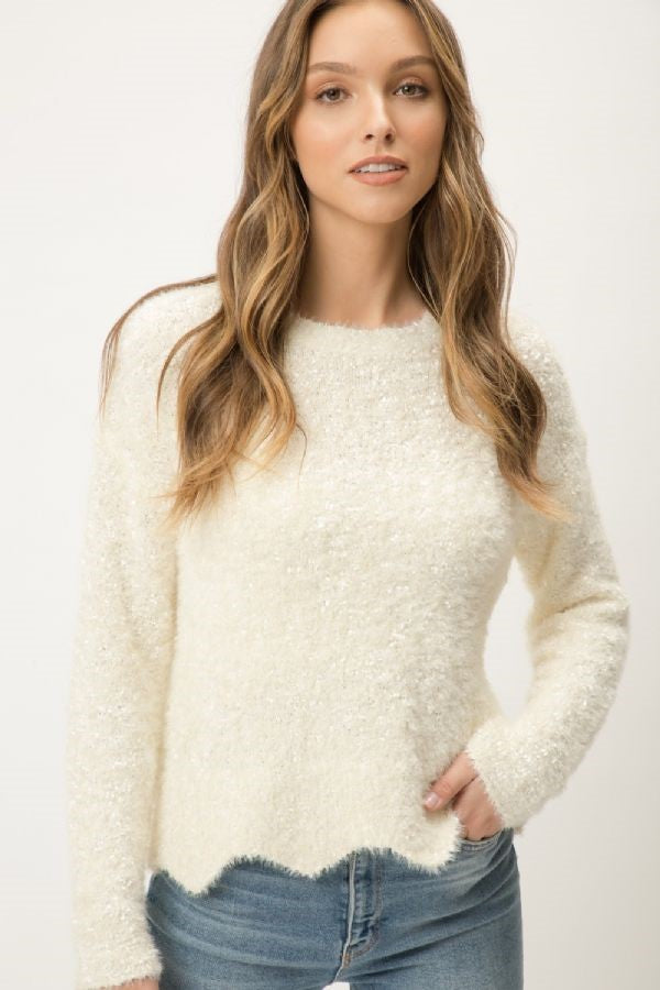 Scallop Hem Sweater